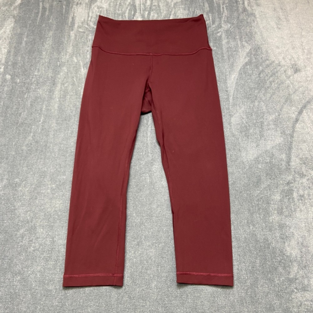Lululemon Leggings Women 8 25x21 Burgundy Stretch High Waist Performance Running